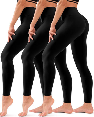 3 Pack Leggings for Women High Waisted Tummy Control